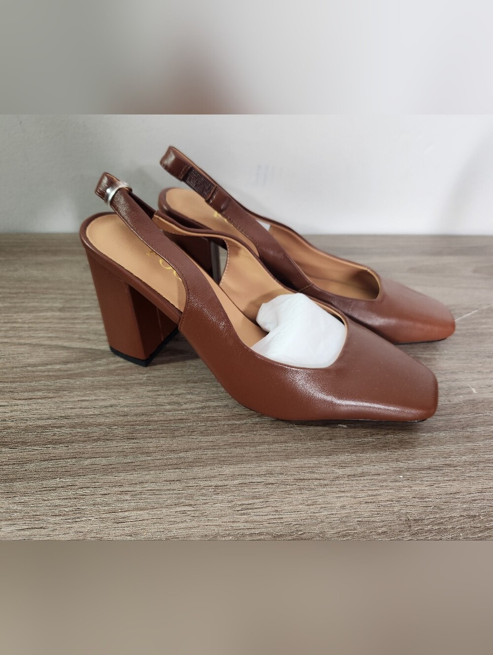 FOGEENA Matte Night Club Slip On Dress Square Toe Heels